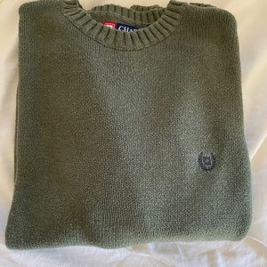 Mens Chaps 100% cotton sweater olive